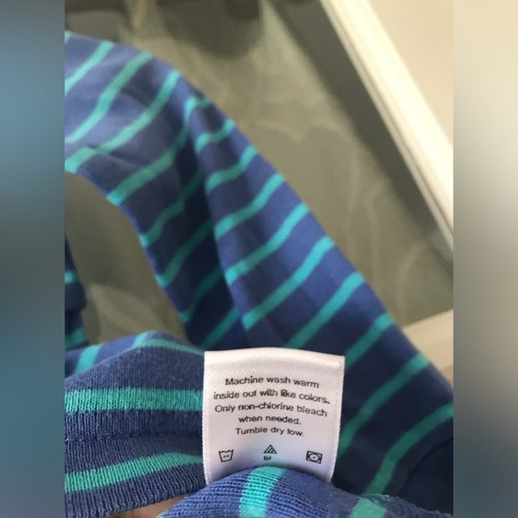 Hanna Andersson 100% cotton size 90 playdress, blue with blue stripes VGUC - Picture 4 of 9